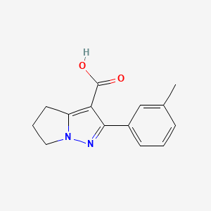 molecular formula C14H14N2O2 B15222561 2-(m-Tolyl)-5,6-dihydro-4H-pyrrolo[1,2-b]pyrazole-3-carboxylic acid 