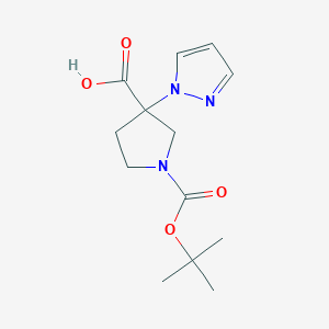 1-(tert-Butoxycarbonyl)-3-(1H-pyrazol-1-yl)pyrrolidine-3-carboxylic acid