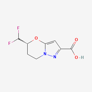 molecular formula C8H8F2N2O3 B15222677 (R)-5-(Difluoromethyl)-6,7-dihydro-5H-pyrazolo[5,1-b][1,3]oxazine-2-carboxylic acid 