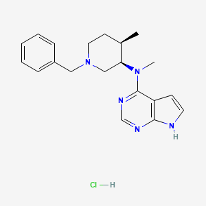 molecular formula C20H26ClN5 B15222678 N-[(3R,4R)-1-benzyl-4-methylpiperidin-3-yl]-N-methyl-7H-pyrrolo[2,3-d]pyrimidin-4-amine;hydrochloride 