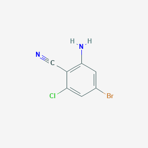 molecular formula C7H4BrClN2 B15222689 2-Amino-4-bromo-6-chlorobenzonitrile 