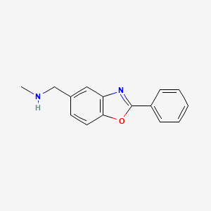 molecular formula C15H14N2O B15222772 N-Methyl-1-(2-phenylbenzo[d]oxazol-5-yl)methanamine 