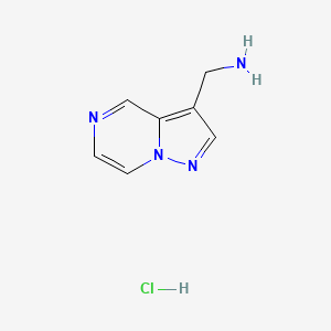 molecular formula C7H9ClN4 B15222800 Pyrazolo[1,5-a]pyrazin-3-ylmethanamine hydrochloride 