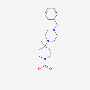 molecular formula C22H35N3O2 B1522282 Tert-butyl 4-(4-benzylpiperazin-1-yl)-4-methylpiperidine-1-carboxylate CAS No. 1189489-52-8