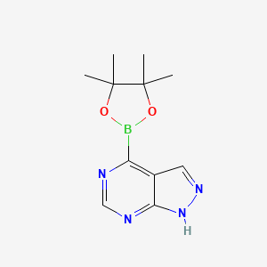 4-(4,4,5,5-tetramethyl-1,3,2-dioxaborolan-2-yl)-1H-pyrazolo[3,4-d]pyrimidine