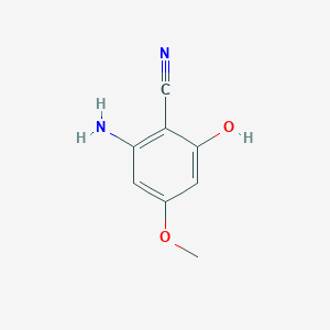 molecular formula C8H8N2O2 B15222831 2-Amino-6-hydroxy-4-methoxybenzonitrile 