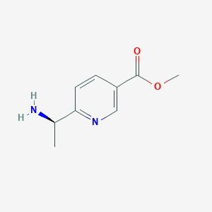 molecular formula C9H12N2O2 B15222838 Methyl (R)-6-(1-aminoethyl)nicotinate 