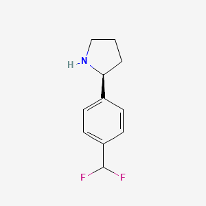 molecular formula C11H13F2N B15222843 (S)-2-(4-(Difluoromethyl)phenyl)pyrrolidine 