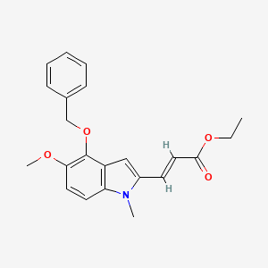 molecular formula C22H23NO4 B15222897 ethyl (E)-3-(4-(benzyloxy)-5-methoxy-1-methyl-1H-indol-2-yl)acrylate 