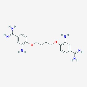 molecular formula C18H24N6O2 B152229 4,4'-(1,4-Butanediylbis(oxy))bis(3-aminobenzenecarboximidamide) CAS No. 125901-99-7