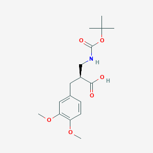 molecular formula C17H25NO6 B15222915 (S)-3-((tert-Butoxycarbonyl)amino)-2-(3,4-dimethoxybenzyl)propanoic acid 