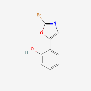 molecular formula C9H6BrNO2 B15222966 2-(2-Bromooxazol-5-yl)phenol 