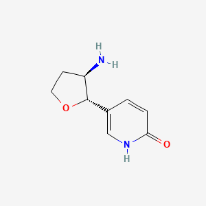 molecular formula C9H12N2O2 B15222972 5-((2S,3R)-3-Aminotetrahydrofuran-2-yl)pyridin-2(1H)-one 