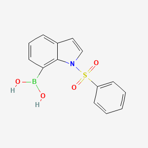 molecular formula C14H12BNO4S B1522298 1-Benzenesulfonyl-1H-indole-7-boronic acid CAS No. 1256358-56-1