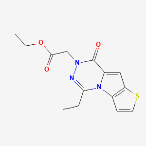 ethyl 2-(12-ethyl-9-oxo-5-thia-1,10,11-triazatricyclo[6.4.0.02,6]dodeca-2(6),3,7,11-tetraen-10-yl)acetate