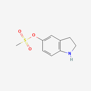 molecular formula C9H11NO3S B15223010 Indolin-5-yl methanesulfonate 