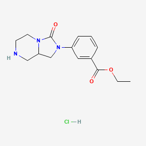 ethyl 3-(3-oxo-1,5,6,7,8,8a-hexahydroimidazo[1,5-a]pyrazin-2-yl)benzoate;hydrochloride