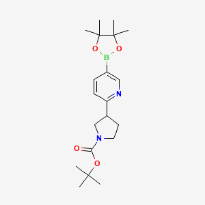 Tert-butyl 3-(5-(4,4,5,5-tetramethyl-1,3,2-dioxaborolan-2-yl)pyridin-2-yl)pyrrolidine-1-carboxylate