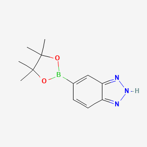 molecular formula C12H16BN3O2 B1522303 6-(4,4,5,5-Tetramethyl-1,3,2-dioxaborolan-2-yl)-1H-benzo[d][1,2,3]triazole CAS No. 1257651-13-0