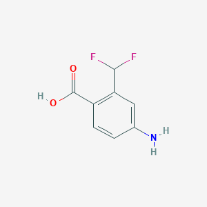 molecular formula C8H7F2NO2 B15223031 4-Amino-2-(difluoromethyl)benzoic acid 