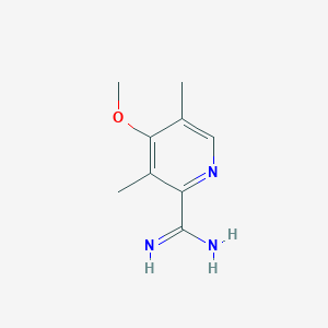 molecular formula C9H13N3O B15223033 4-Methoxy-3,5-dimethylpicolinimidamide 