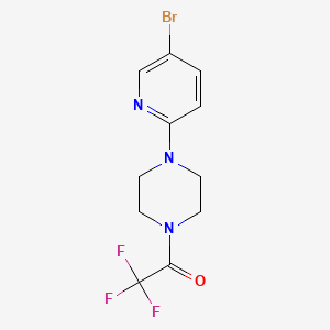 molecular formula C11H11BrF3N3O B1522307 1-(4-(5-Bromopyridin-2-yl)piperazin-1-yl)-2,2,2-trifluoroethanone CAS No. 1187385-94-9