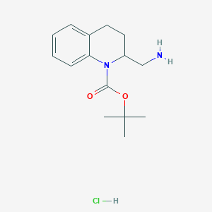 molecular formula C15H23ClN2O2 B1522311 Tert-butyl 2-(aminomethyl)-3,4-dihydroquinoline-1(2h)-carboxylate hydrochloride CAS No. 1159826-22-8