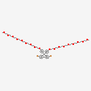 molecular formula C59H84Br2O18 B15223114 25,25'-(((2,7-Dibromo-9H-fluorene-9,9-diyl)bis(4,1-phenylene))bis(oxy))bis(2,5,8,11,14,17,20,23-octaoxapentacosane) 