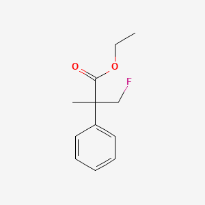 molecular formula C12H15FO2 B15223153 Ethyl 3-fluoro-2-methyl-2-phenylpropanoate 