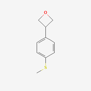 molecular formula C10H12OS B15223156 3-(4-(Methylthio)phenyl)oxetane 