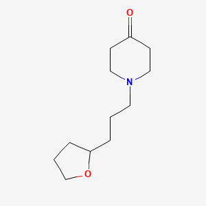 molecular formula C12H21NO2 B15223179 1-(3-(Tetrahydrofuran-2-yl)propyl)piperidin-4-one 