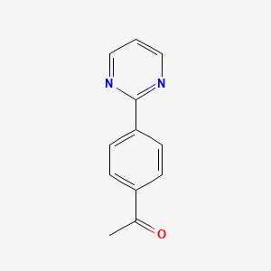 molecular formula C12H10N2O B15223199 1-(4-(Pyrimidin-2-yl)phenyl)ethanone 