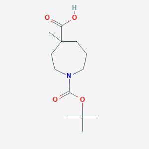 molecular formula C13H23NO4 B1522322 1-(叔丁氧羰基)-4-甲基氮杂环戊烷-4-羧酸 CAS No. 1027512-23-7