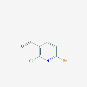 molecular formula C7H5BrClNO B15223251 1-(6-Bromo-2-chloropyridin-3-yl)ethanone 