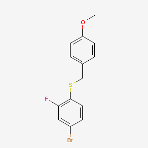 molecular formula C14H12BrFOS B1522327 (4-溴-2-氟苯基)(4-甲氧基苄基)硫醚 CAS No. 1020253-12-6