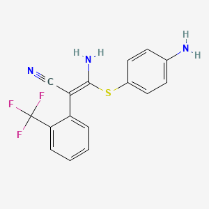 (E)-3-Amino-3-((4-aminophenyl)thio)-2-(2-(trifluoromethyl)phenyl)acrylonitrile