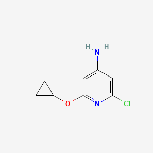 molecular formula C8H9ClN2O B15223297 2-Chloro-6-cyclopropoxypyridin-4-amine 