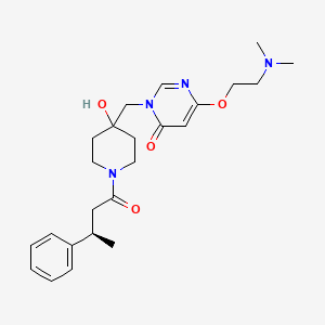 (R)-6-(2-(Dimethylamino)ethoxy)-3-((4-hydroxy-1-(3-phenylbutanoyl)piperidin-4-yl)methyl)pyrimidin-4(3H)-one