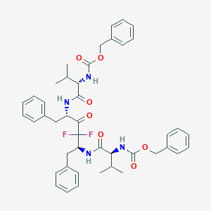 molecular formula C44H50F2N4O7 B152233 benzyl N-[(2S)-1-[[(2S,5S)-3,3-difluoro-5-[[(2S)-3-methyl-2-(phenylmethoxycarbonylamino)butanoyl]amino]-4-oxo-1,6-diphenylhexan-2-yl]amino]-3-methyl-1-oxobutan-2-yl]carbamate CAS No. 133038-85-4