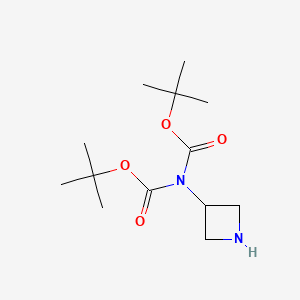 molecular formula C13H24N2O4 B15223306 tert-Butyl azetidin-3-yl(tert-butoxycarbonyl)carbamate 