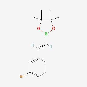 molecular formula C14H18BBrO2 B15223307 (E)-2-(3-Bromostyryl)-4,4,5,5-tetramethyl-1,3,2-dioxaborolane 