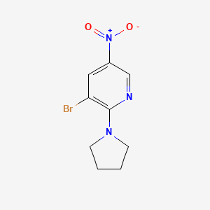 molecular formula C9H10BrN3O2 B1522331 3-Bromo-5-nitro-2-(pyrrolidin-1-yl)pyridine CAS No. 1065074-81-8
