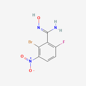 molecular formula C7H5BrFN3O3 B15223348 2-Bromo-6-fluoro-N-hydroxy-3-nitrobenzimidamide 