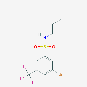 molecular formula C11H13BrF3NO2S B1522338 3-Bromo-N-butyl-5-(trifluoromethyl)benzenesulfonamide CAS No. 1020252-83-8