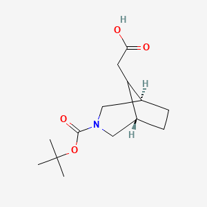 molecular formula C14H23NO4 B15223397 rel-2-((1R,5S,8r)-3-(tert-Butoxycarbonyl)-3-azabicyclo[3.2.1]octan-8-yl)acetic acid 