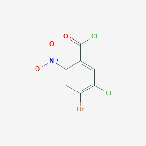 molecular formula C7H2BrCl2NO3 B15223459 4-Bromo-5-chloro-2-nitrobenzoyl chloride 