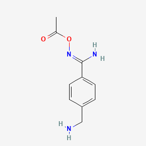 molecular formula C10H13N3O2 B15223472 N-Acetoxy-4-(aminomethyl)benzimidamide 