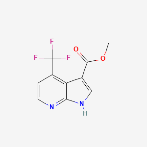 molecular formula C10H7F3N2O2 B15223473 Methyl 4-(trifluoromethyl)-1H-pyrrolo[2,3-b]pyridine-3-carboxylate 