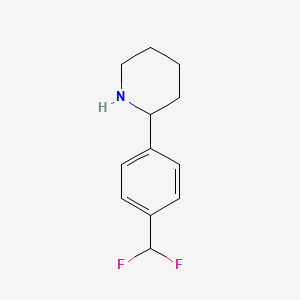 molecular formula C12H15F2N B15223496 2-(4-(Difluoromethyl)phenyl)piperidine 