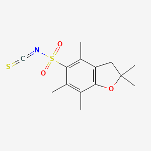 molecular formula C14H17NO3S2 B15223502 2,2,4,6,7-Pentamethyl-2,3-dihydrobenzofuran-5-sulfonyl isothiocyanate 